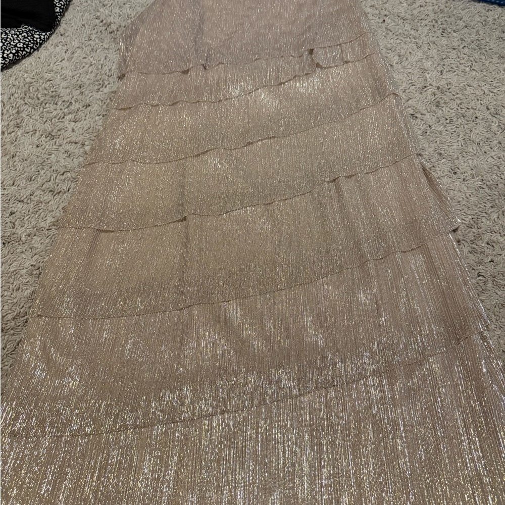 Dressbarn Gold Shimmer Skirt